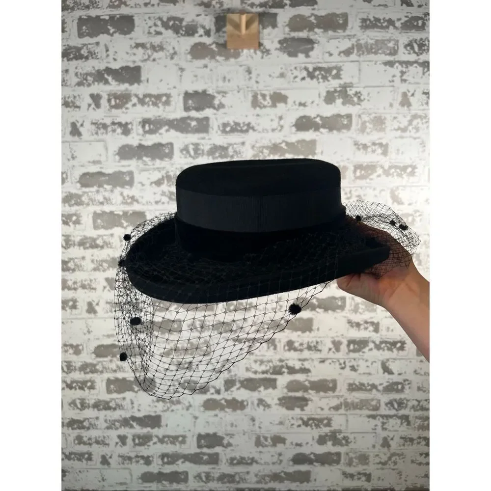 Tina luxe bollman | women wool felt vintage style hat with lace detail